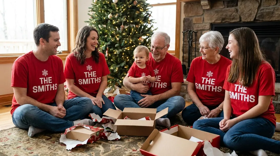 Custom Holiday Party & Family Christmas Shirts illustration